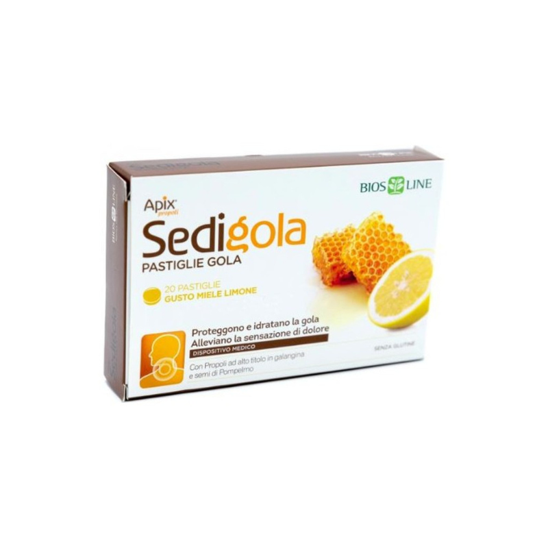 BIOSLINE - SEDIGOLA 20 Pastiglie Gola MIELE LIMONE