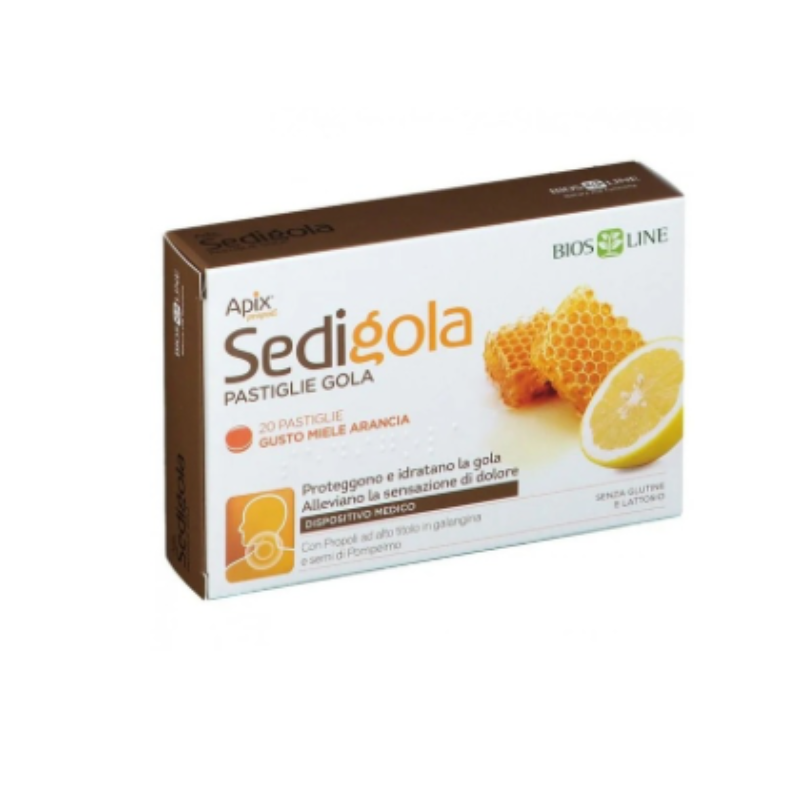 BIOSLINE - SEDIGOLA Pastiglie Gola MIELE ARANCIA