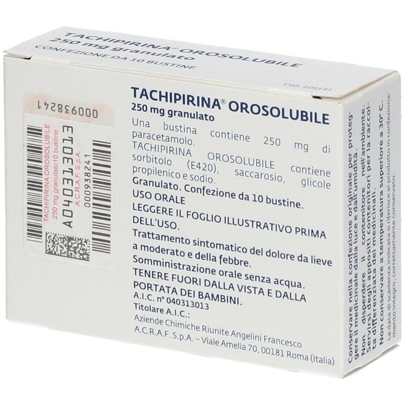 TACHIPIRINA OROSOLUBILE 250 mg granulato - immagine 3