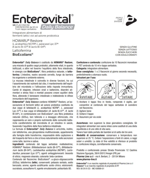 ENTEROVITAL DAILY BALANCE flaconcini - immagine 2