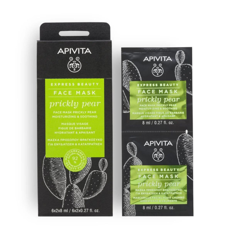 APIVITA - EXPRESS BEAUTY, MASCHERA Viso Idratante e Lenitiva Prickly Pear