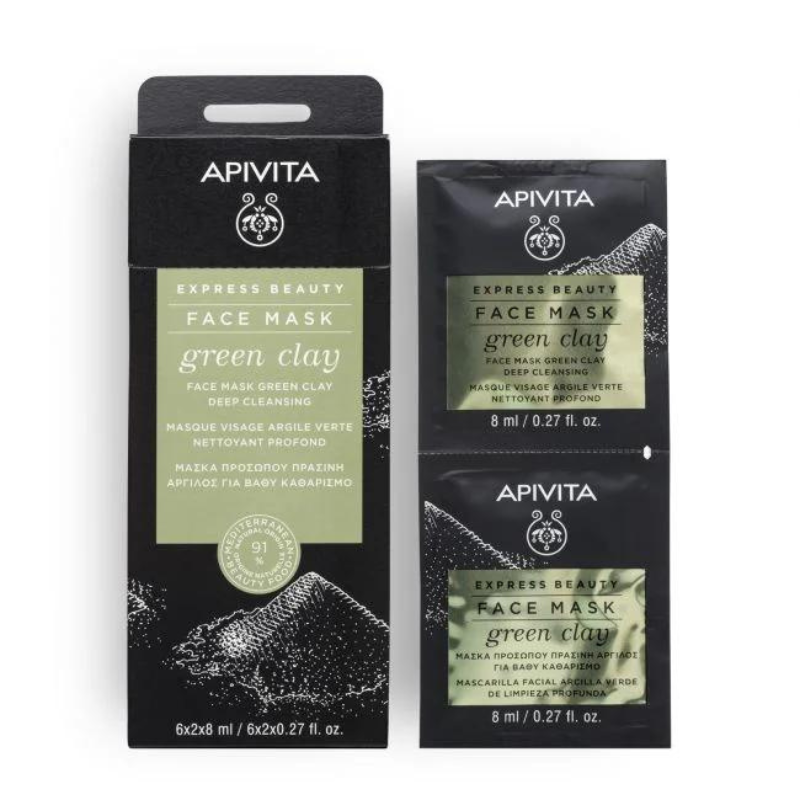 APIVITA - EXPRESS BEAUTY, MASCHERA Viso Detersione Profonda Green Clay