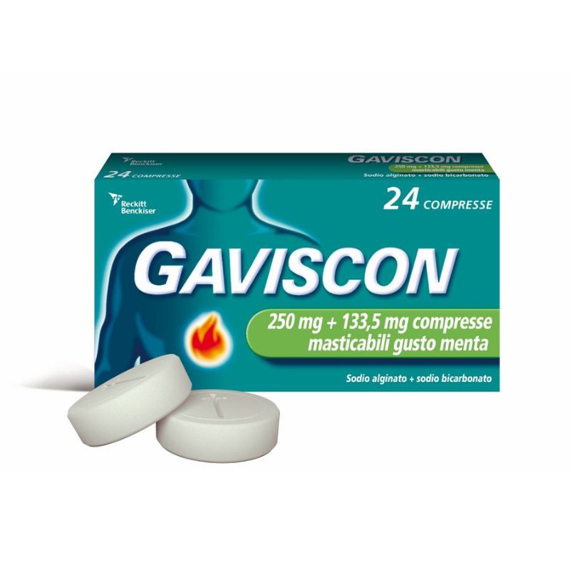 GAVISCON 24 Compresse Masticabili (250 mg + 133,5 mg) Menta