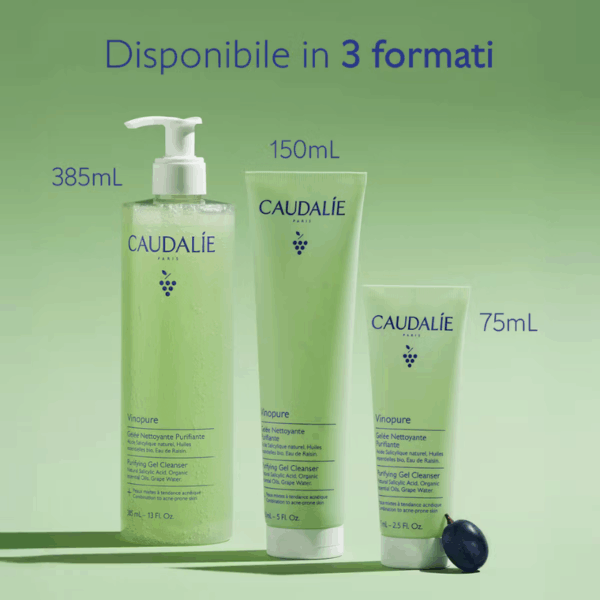 CAUDALIE - VINOPURE Gel Detergente Purificante all'Acido Salicilico - 385mL - immagine 3