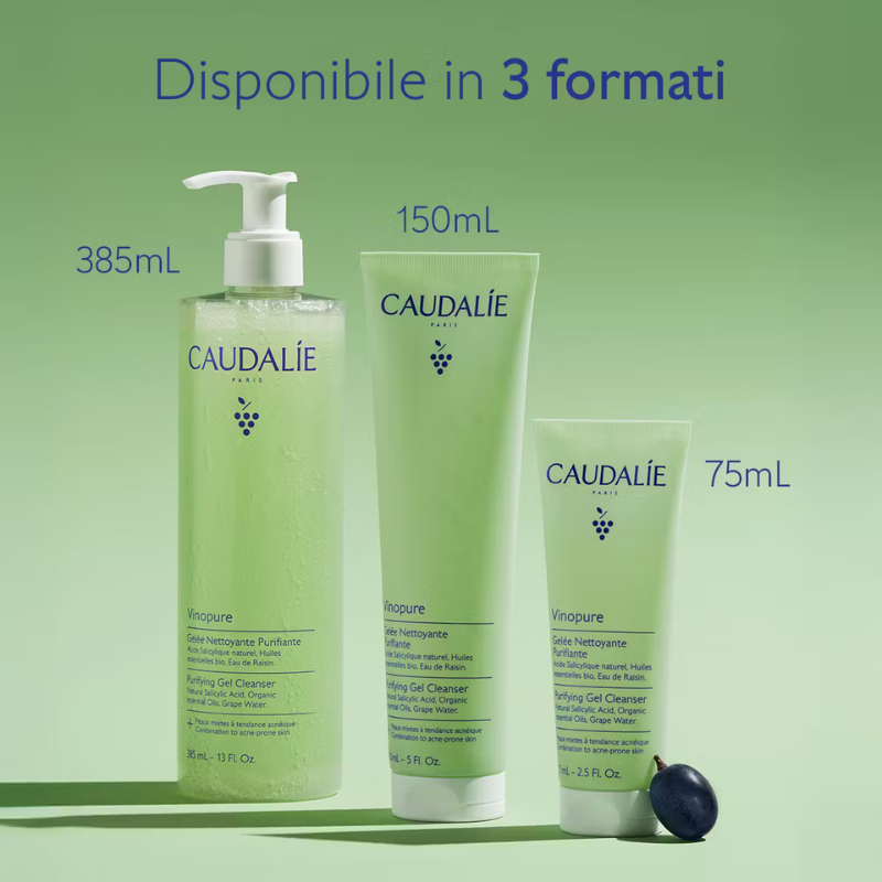 CAUDALIE - VINOPURE Gel Detergente Purificante all'Acido Salicilico - 385mL - immagine 3